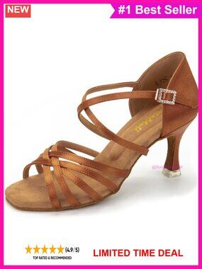 3" Ballroom Dance Shoes Satin Suede Sole Salsa Latin Practice Performance Pumps